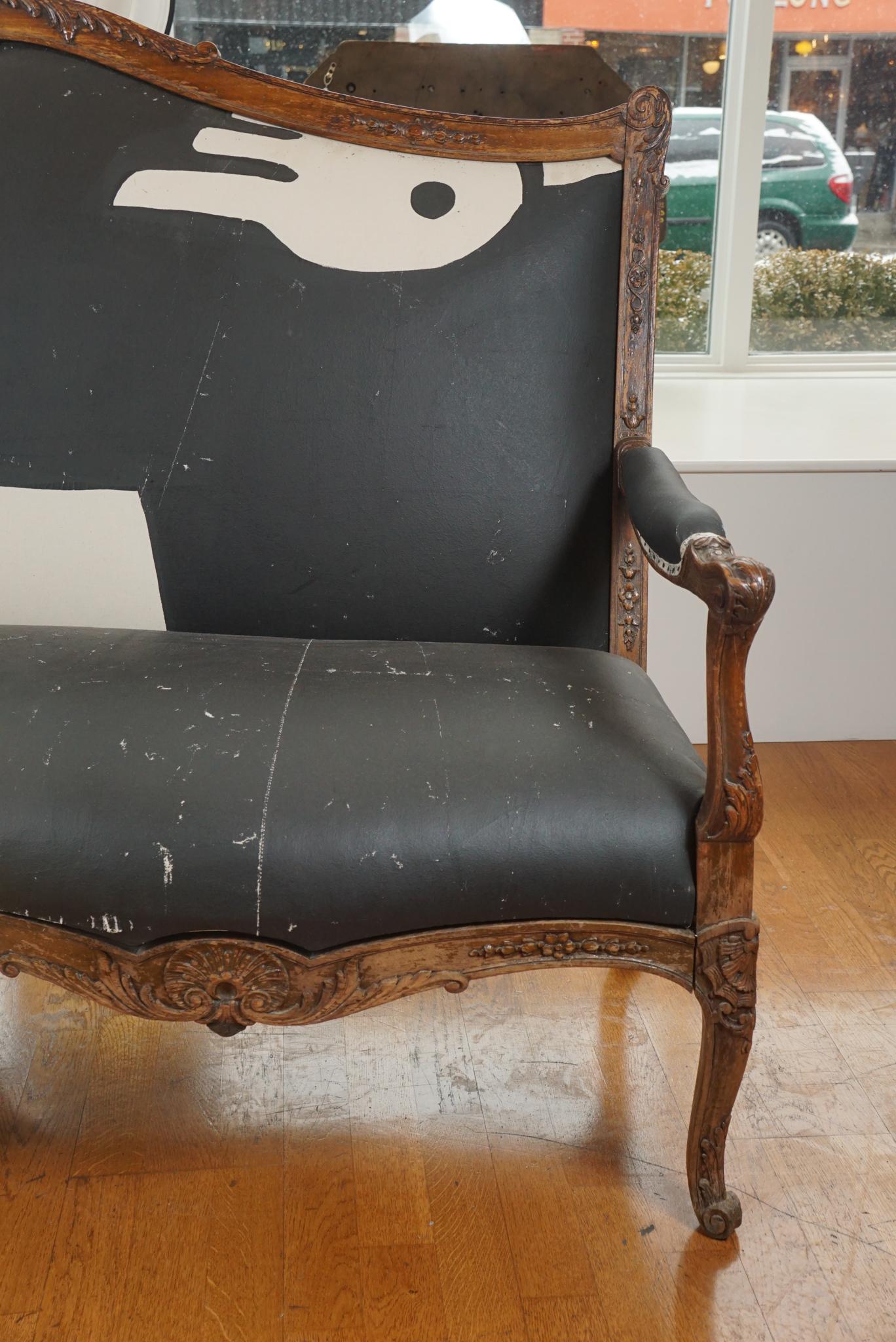 Carved 19th Century French Louis XV Style Upholstered Settee