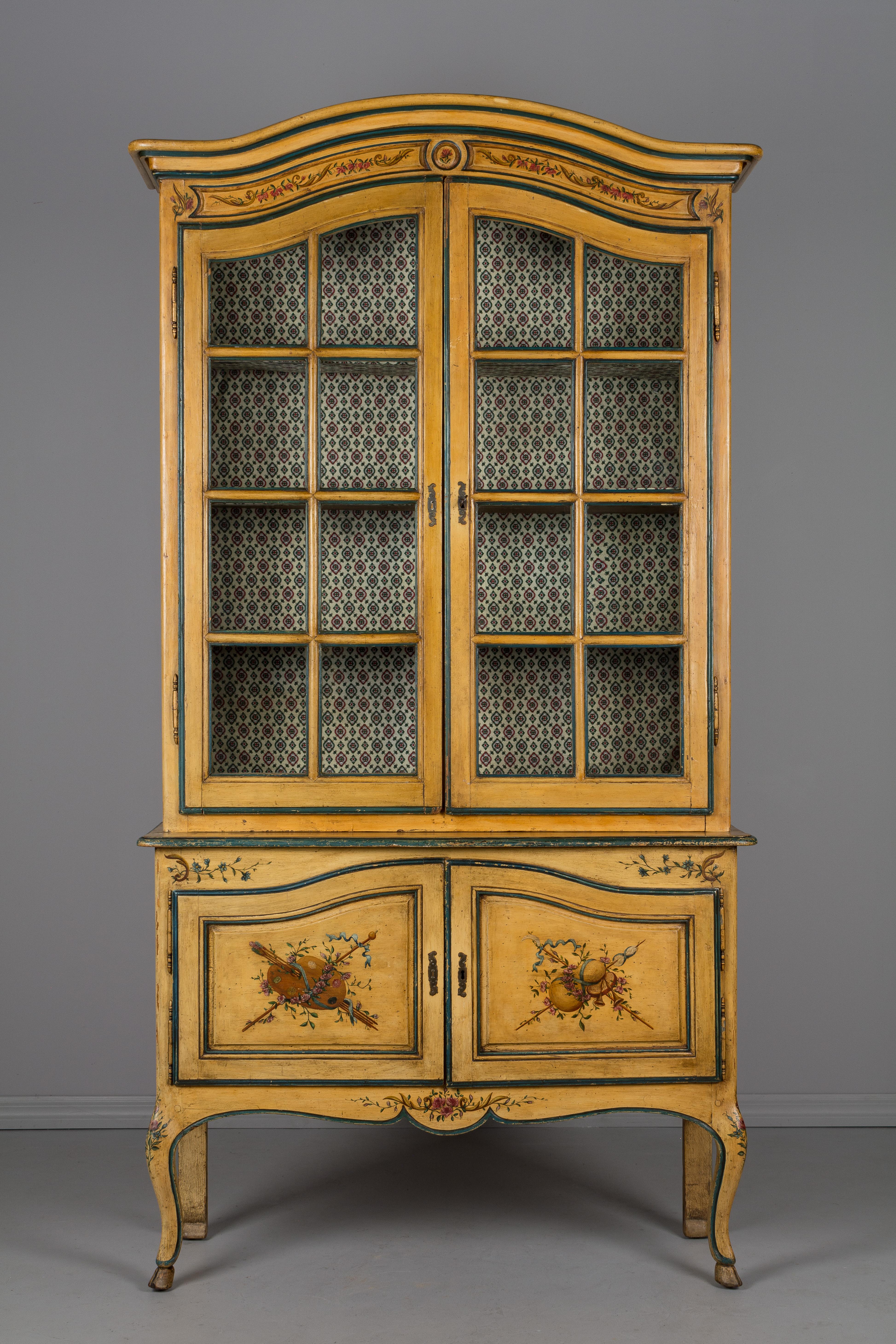Hand-Crafted 19th Century French Louis XV Style Vitrine or Bookcase