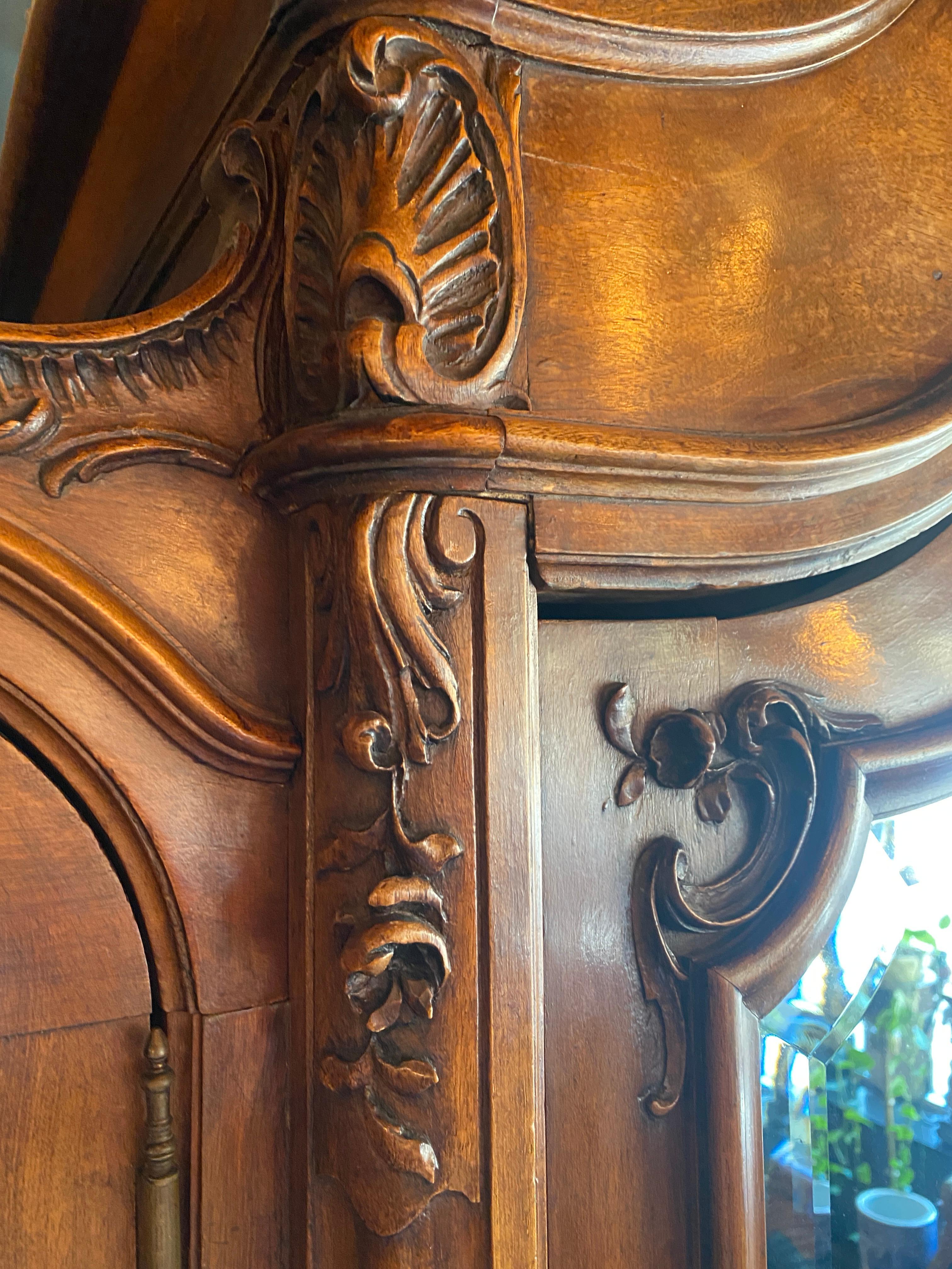 19th Century French Louis XV Style Walnut Armoire 10