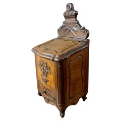 19th century French Louis XV Style Walnut Provençale Salt Box, 1890s