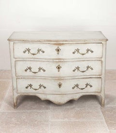 19th Century French Louis XV Style White Commode