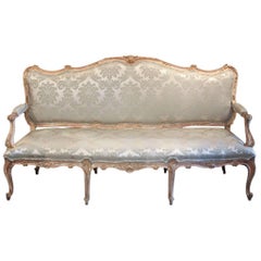 19th Century French Louis XV Upholstered Settee