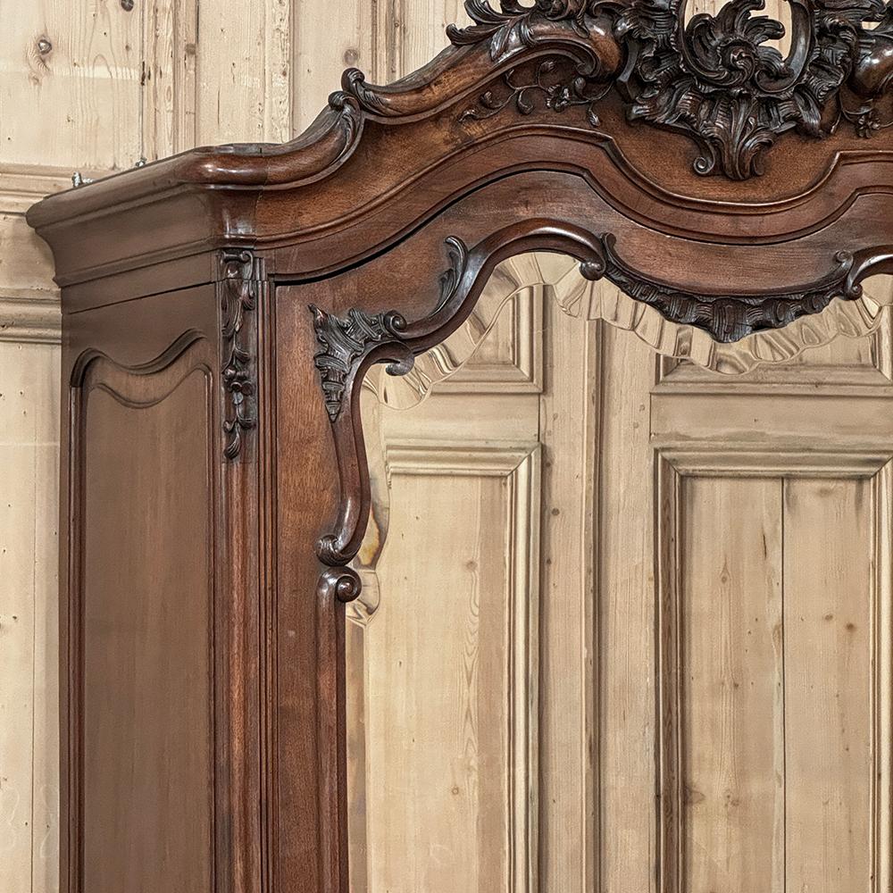 19th Century French Louis XV Walnut Armoire 4