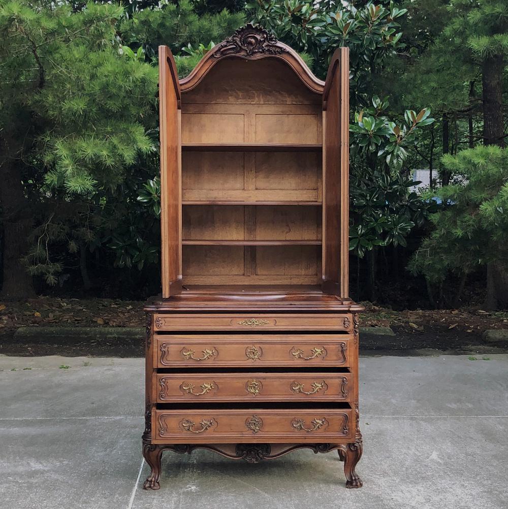 Bronze 19th Century French Louis XV Walnut Cabinet, Commode