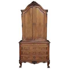 Antique 19th Century French Louis XV Walnut Cabinet, Commode