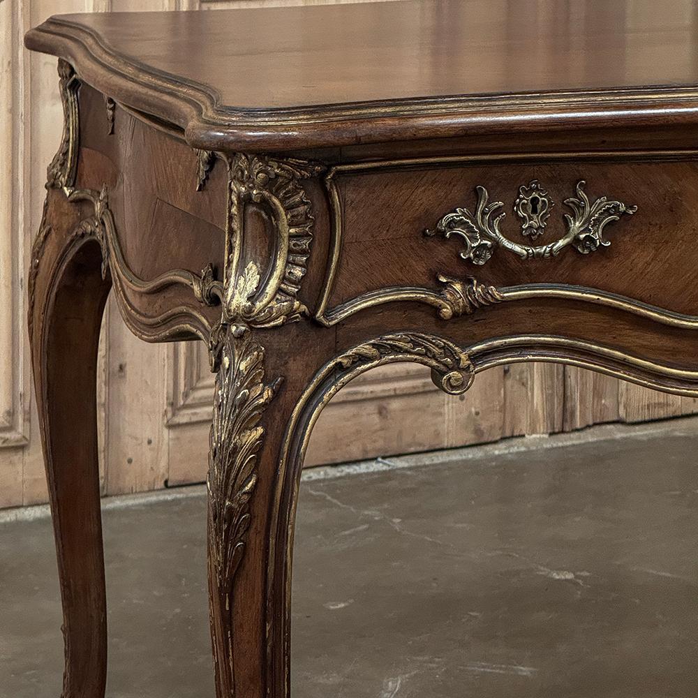 19. Jahrhundert Französisch Louis XV Nussbaum-Schreibtisch ~ Bureau Plat im Angebot 2