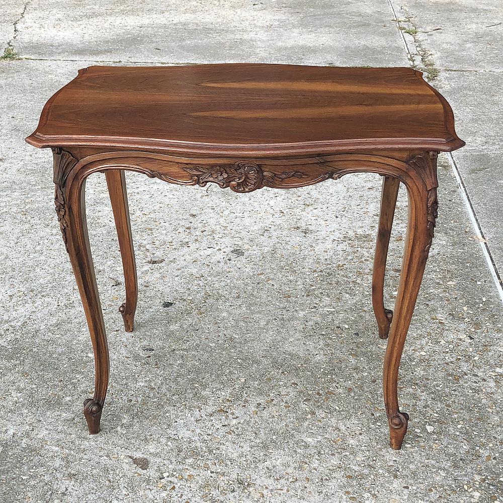 19th Century French Louis XV Walnut End Table 1