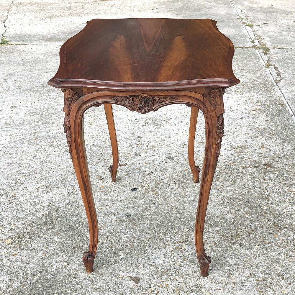 19th Century French Louis XV Walnut End Table 4