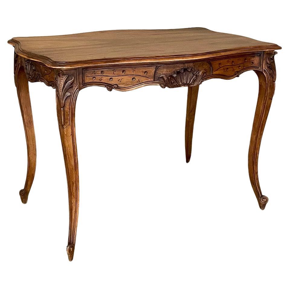 19th Century, French, Louis XV Walnut End Table