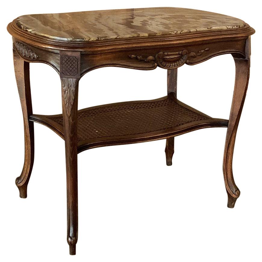 19th Century French Louis Xv Walnut End Table With Jasper Stone Top For At 1stdibs French Louis Xv Walnut End Table, Stone Top End Table With Drawer