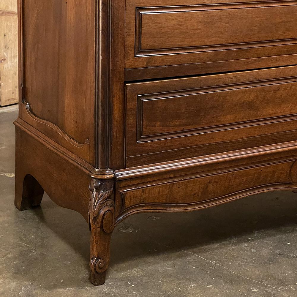 19th Century French Louis XV Walnut Marble Top Commode 5