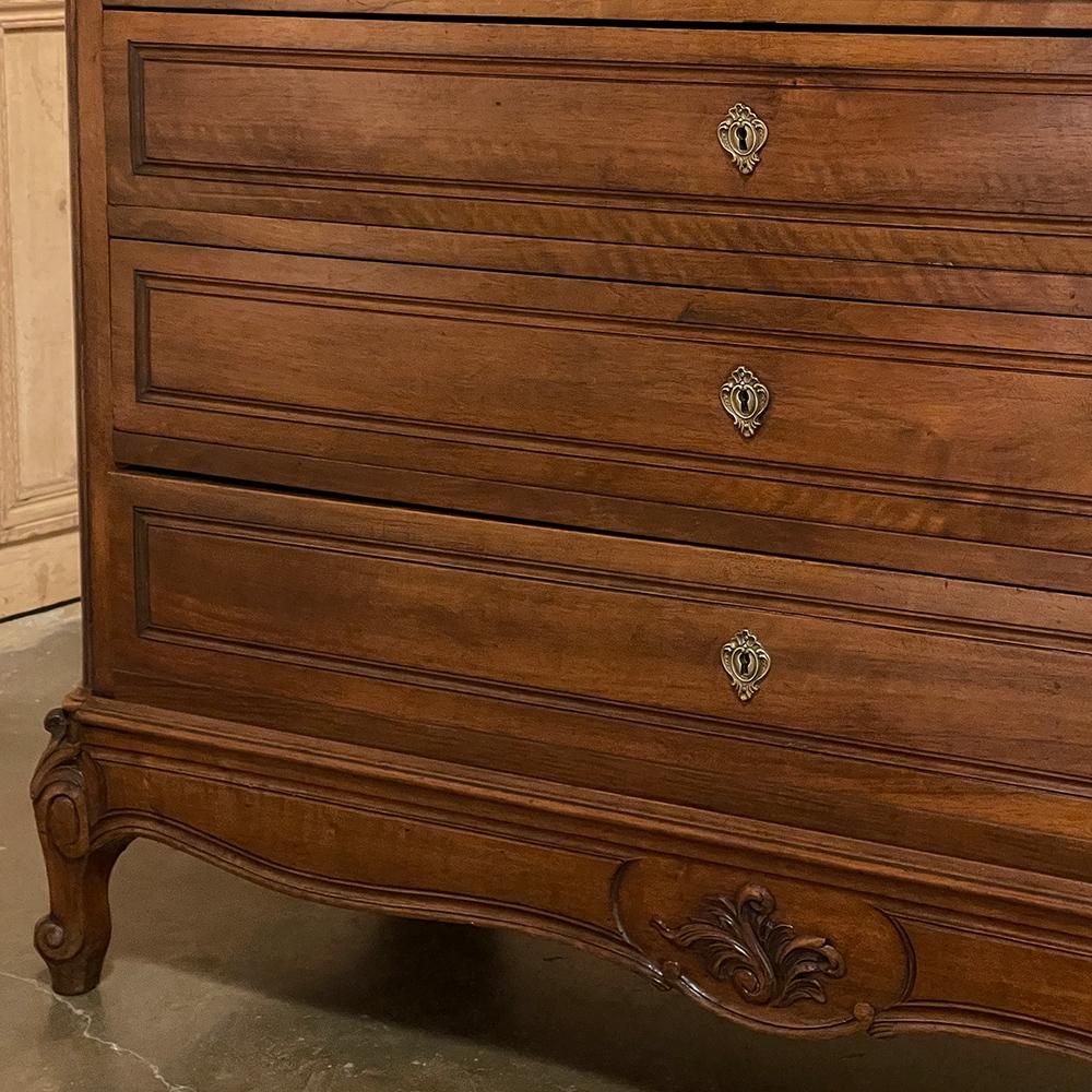 19th Century French Louis XV Walnut Marble Top Commode 14