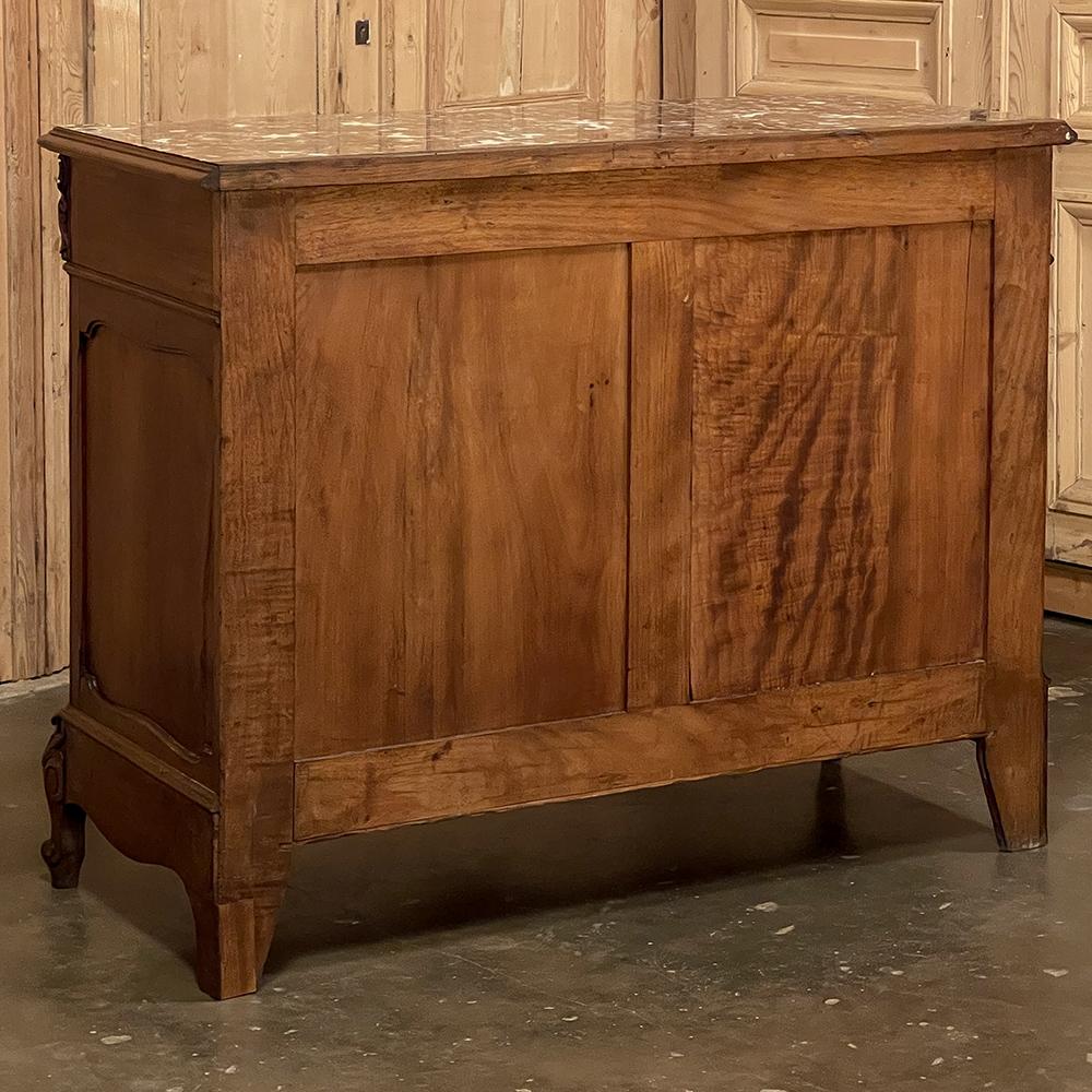 19th Century French Louis XV Walnut Marble Top Commode 15