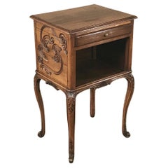 Antique 19th Century French Louis XV Walnut Nightstand ~ End Table