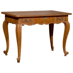 19th Century French Louis XV Walnut Side Table Desk