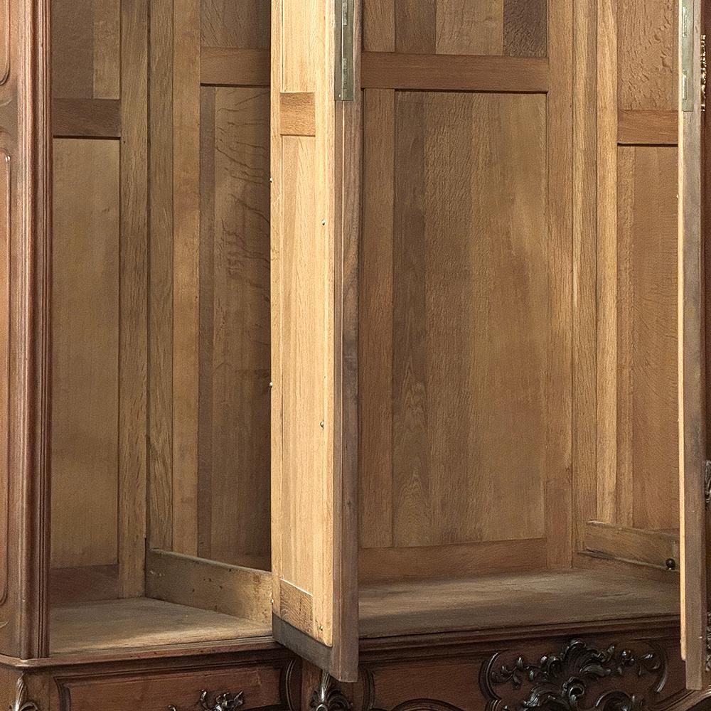 19th Century French Louis XV Walnut Triple Armoire 1