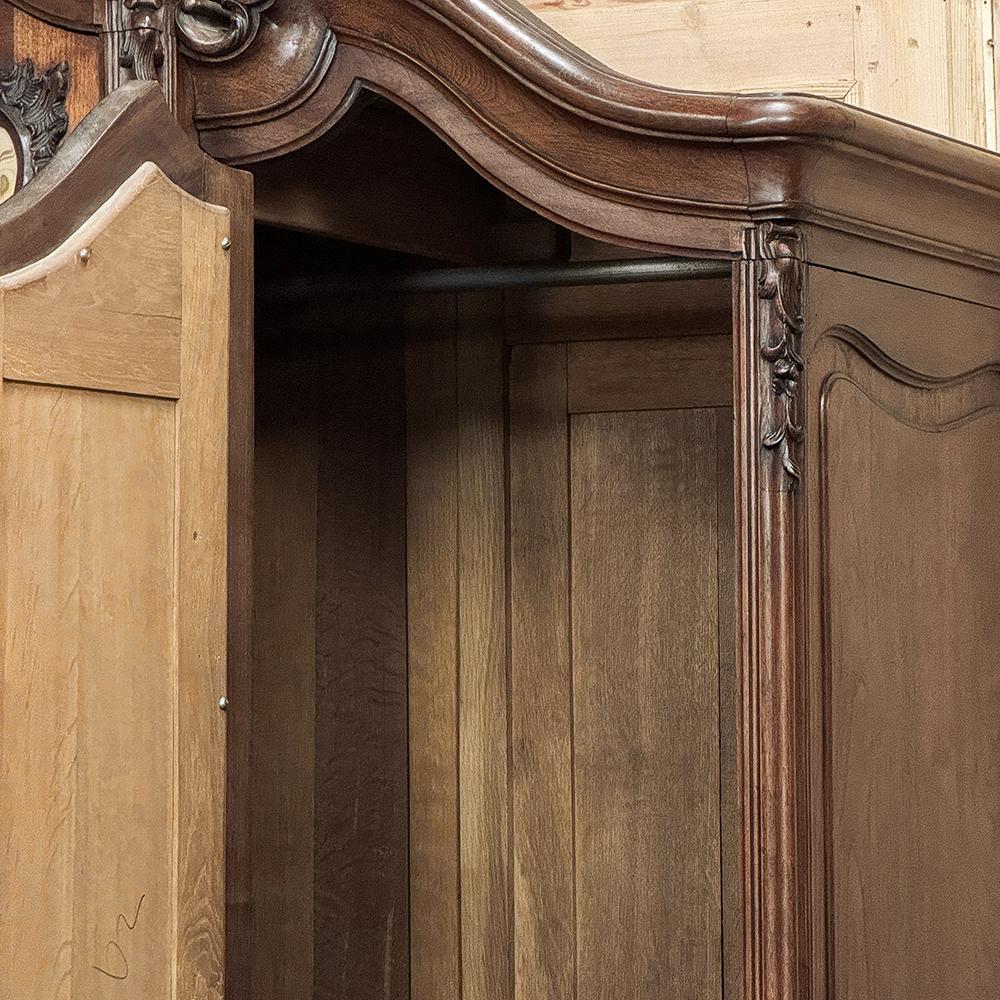 19th Century French Louis XV Walnut Triple Armoire 2