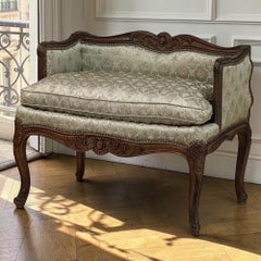 19th Century French Louis XV Walnut Vanity Armchair
