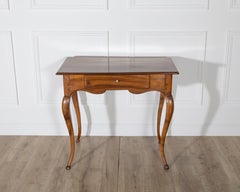 19th Century French Louis XV Walnut Writing Table with Cabriole Legs