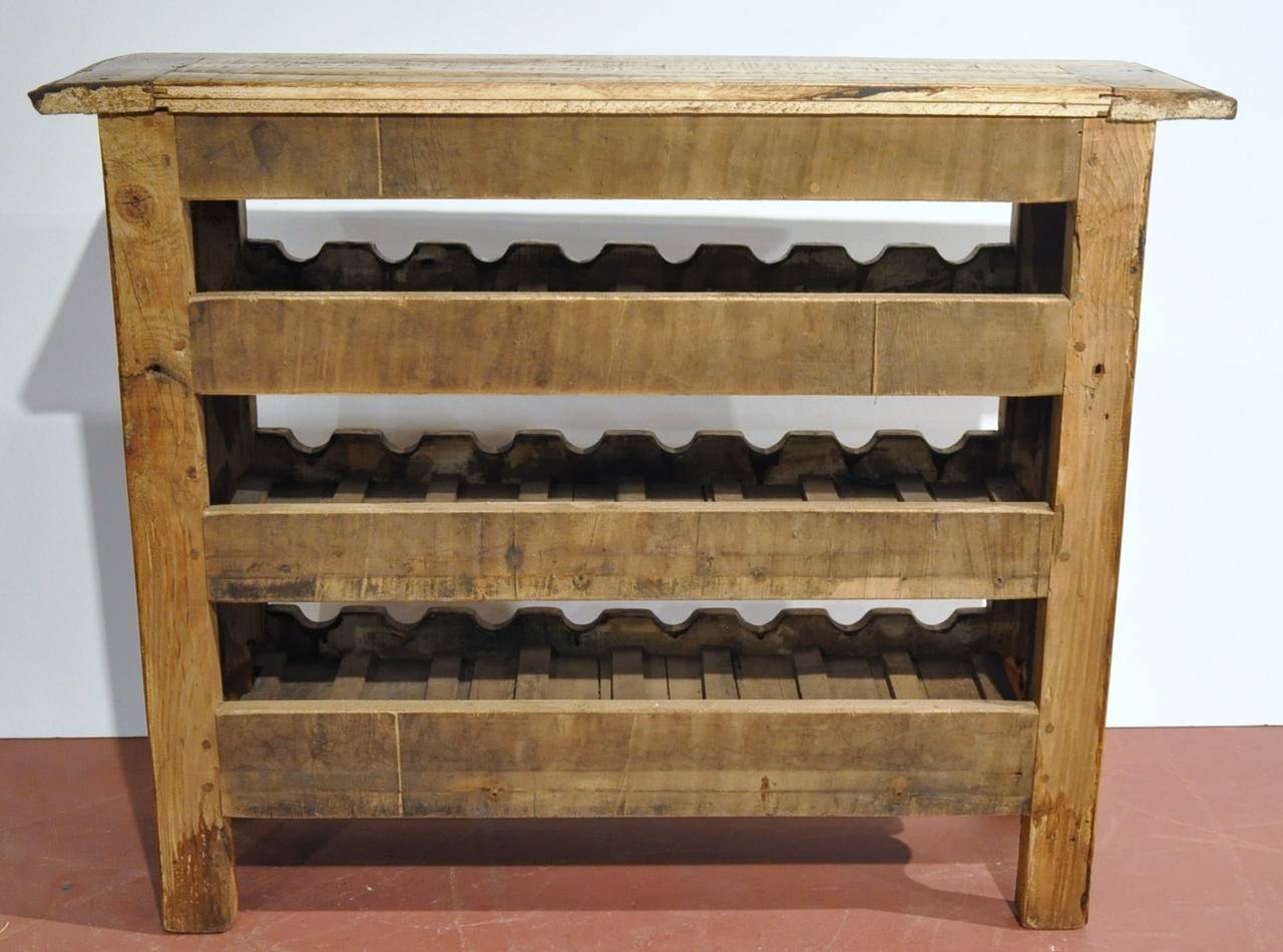 Patinated 19th Century, French, Louis XV Wine Bottle Storage Cabinet Buffet from Bordeaux