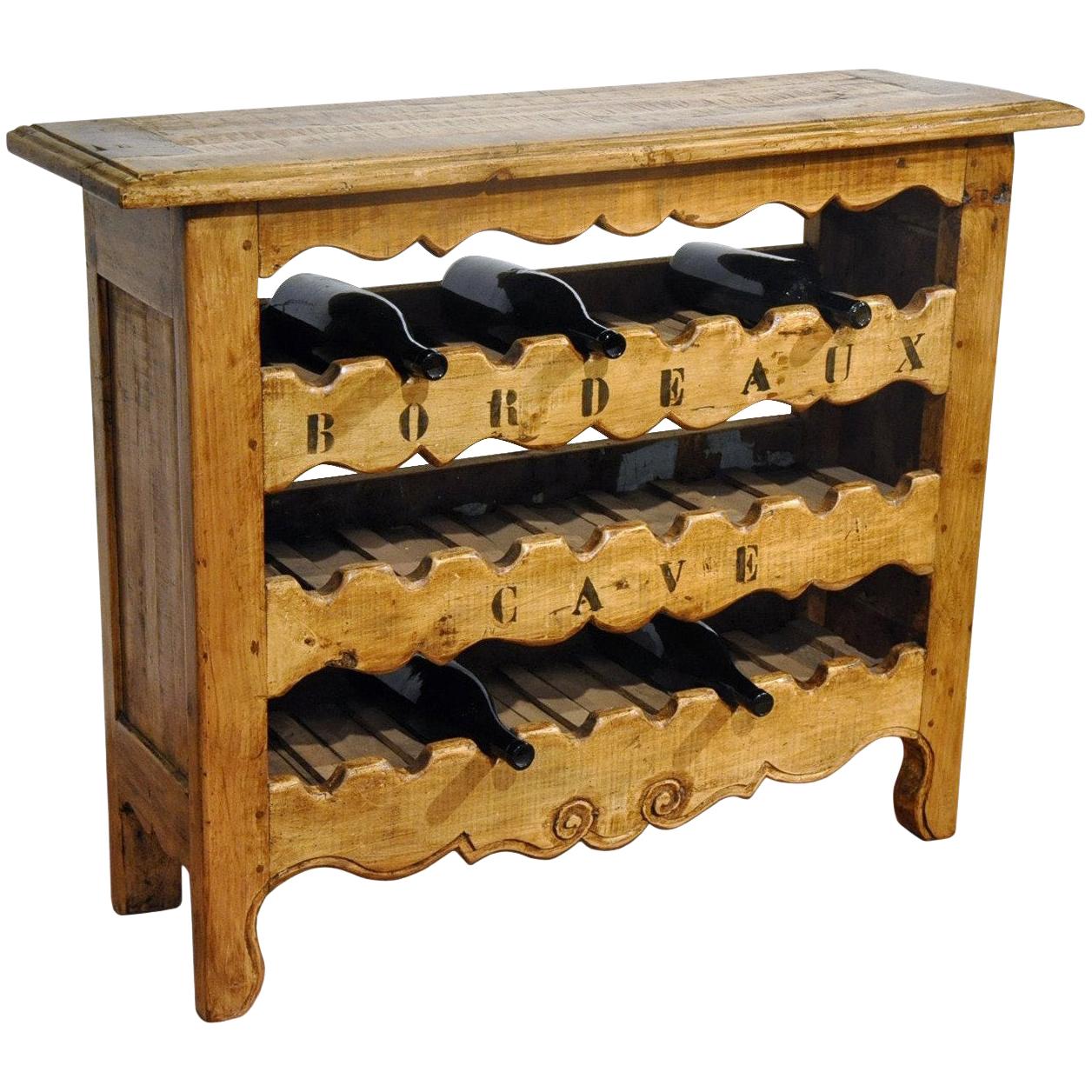 19th Century, French, Louis XV Wine Bottle Storage Cabinet Buffet from Bordeaux