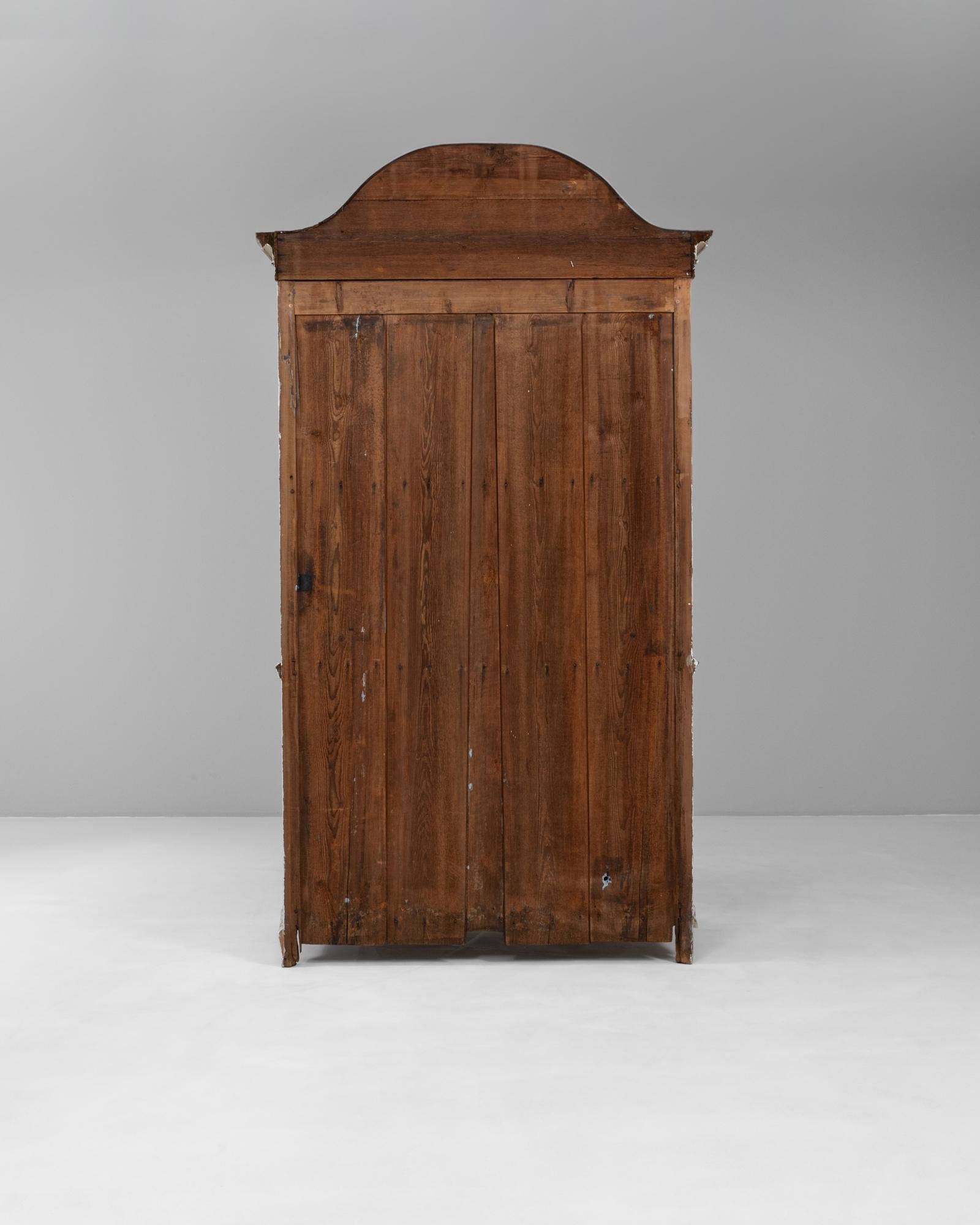 19th Century French Louis XV Wood Patinated Cabinet with Wire Doors For Sale 11