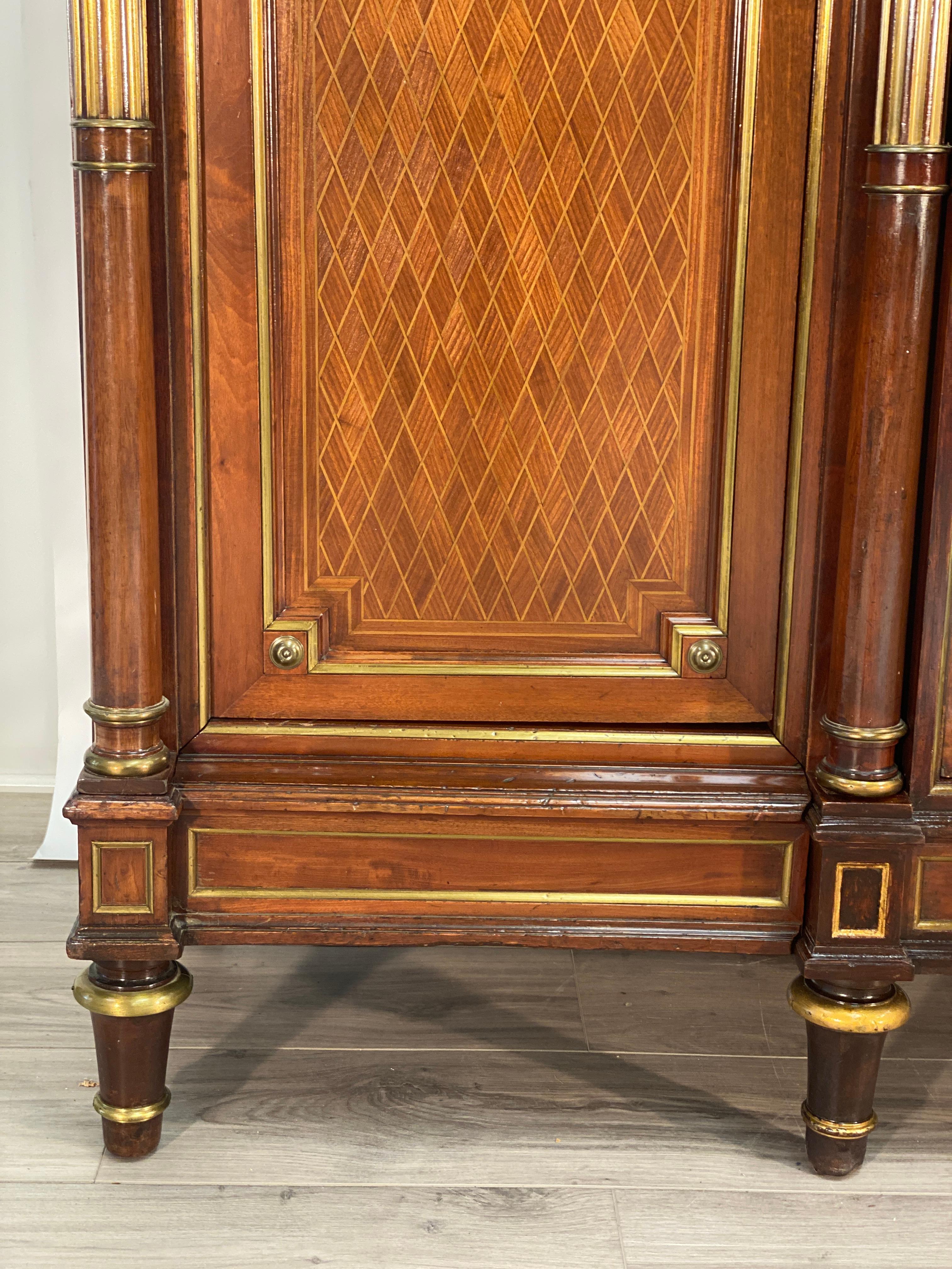 Lacquered 19th Century French Louis XVI Armoire Display Cabinet