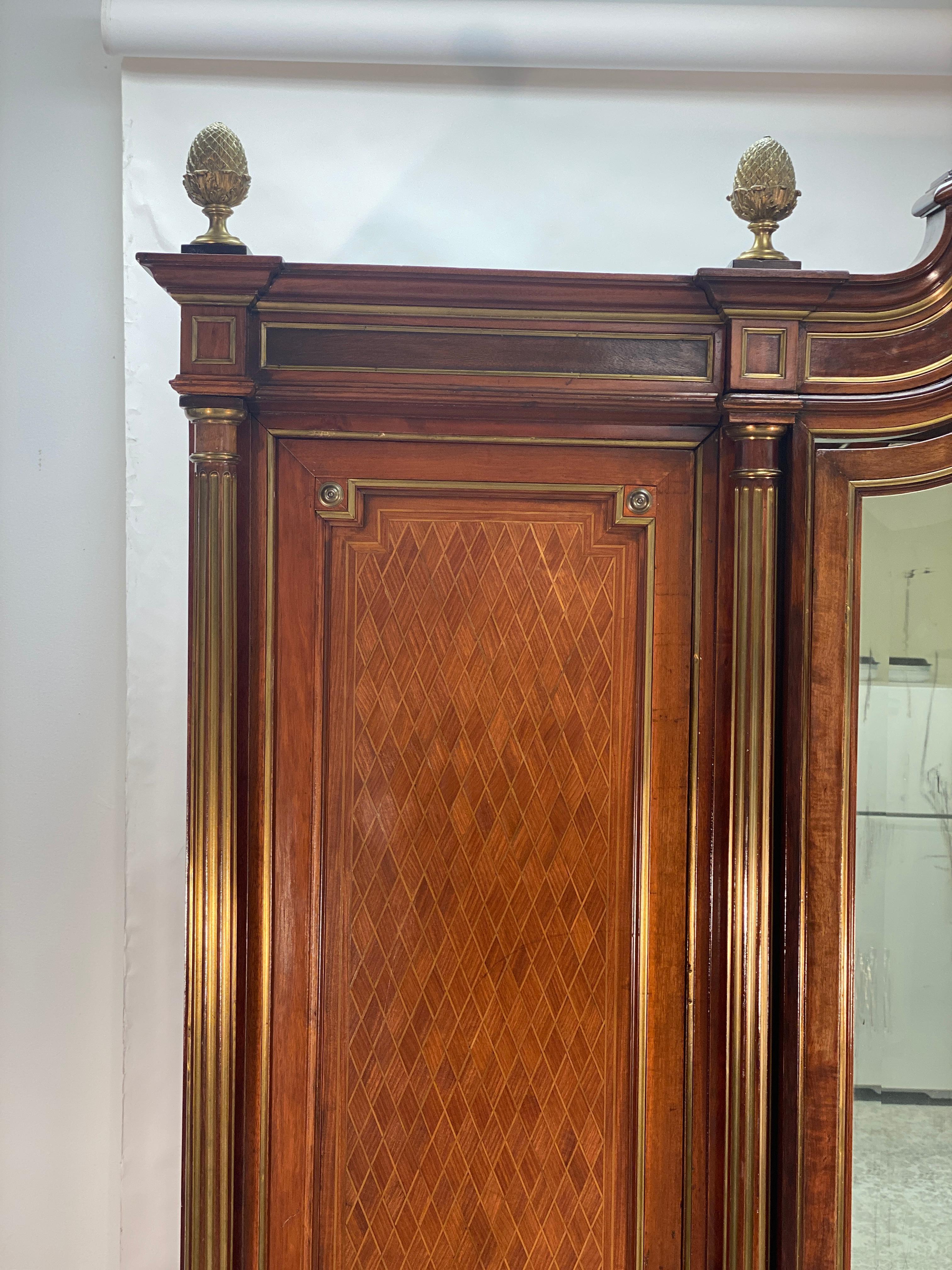 19th Century French Louis XVI Armoire Display Cabinet In Good Condition In Nashville, TN