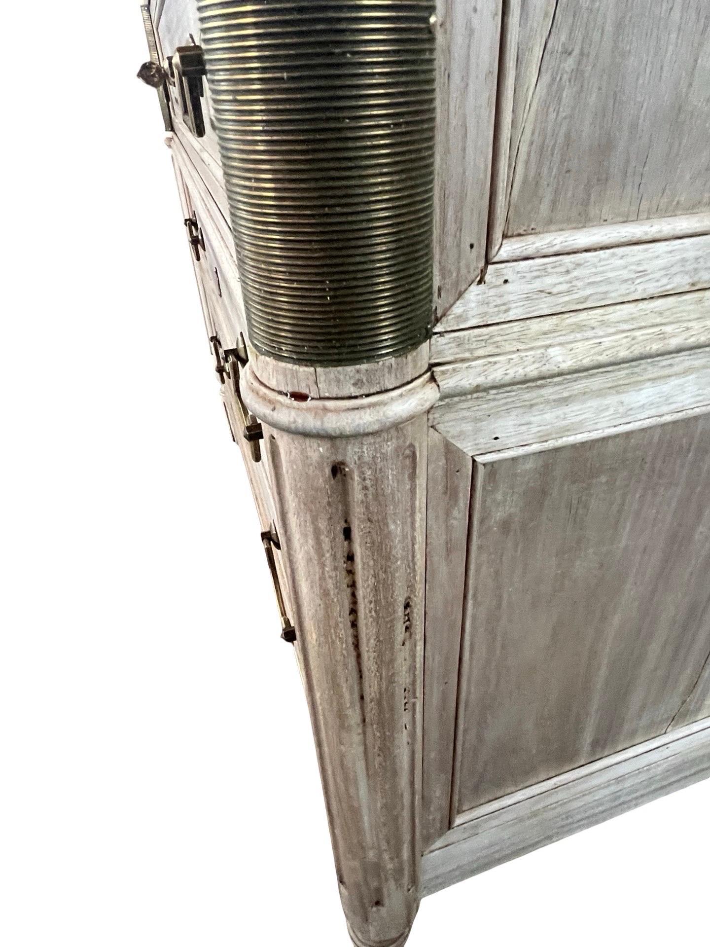 19th Century French Louis XVI Bleached Mahogany Secretaire / Commode With Marble For Sale 9