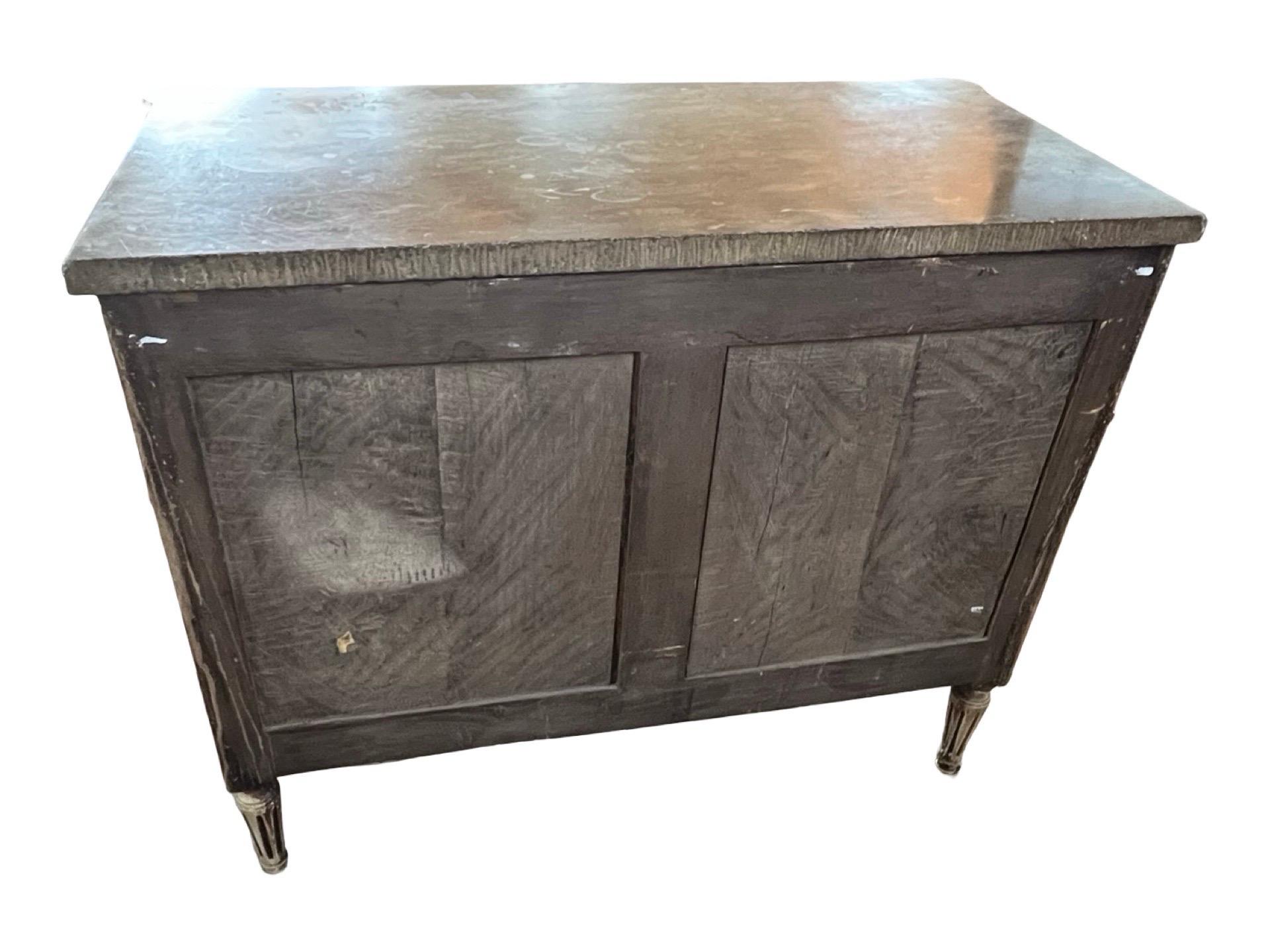 19th Century French Louis XVI Bleached Mahogany Secretaire / Commode With Marble For Sale 3