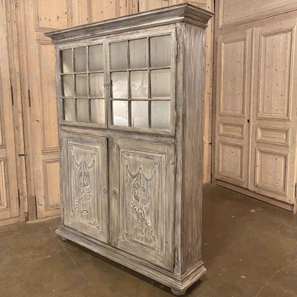 Hand-Carved 19th Century French Louis XVI Bookcase, Display Cabinet