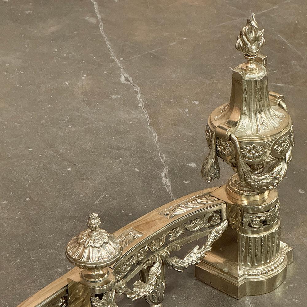 Set di parafanghi per caminetto regolabili in bronzo Luigi XVI del XIX secolo in vendita 11