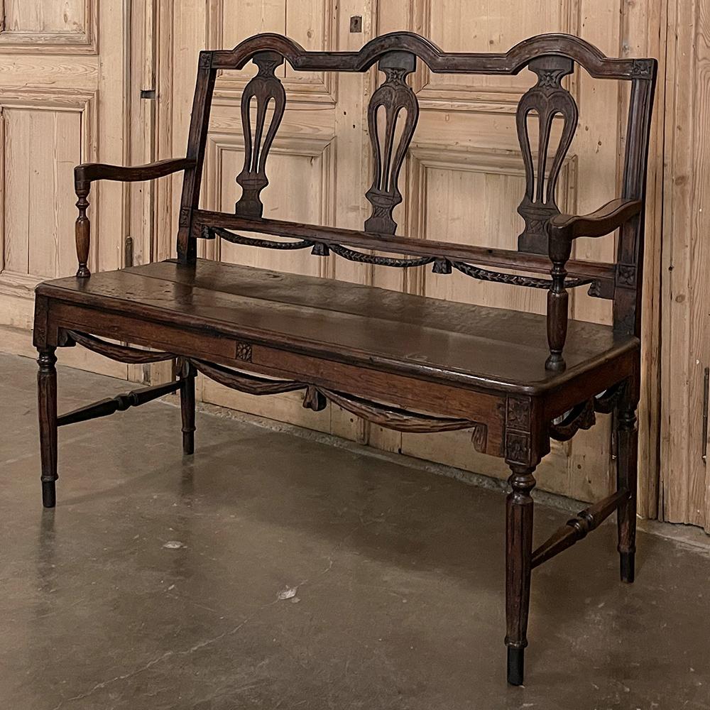 Hand-Crafted 19th Century French Louis XVI Canape, Bench