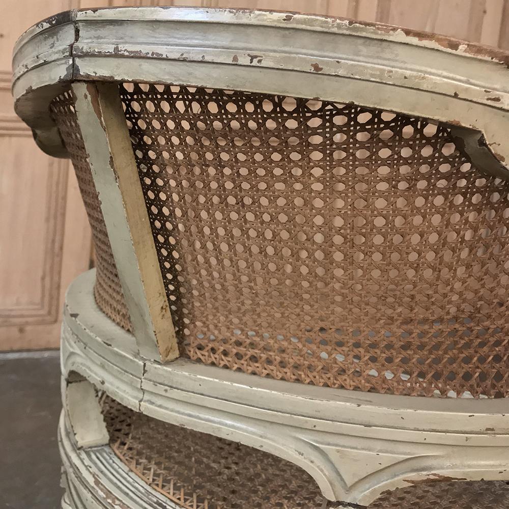 19th Century French Louis XVI Caned Vanity Bench 4