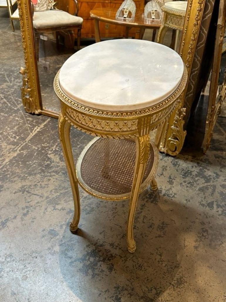 Giltwood 19th Century French Louis XVI Carved and Gilded Side Table For Sale