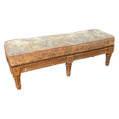 19th Century French Louis XVI Carved and Giltwood Stool