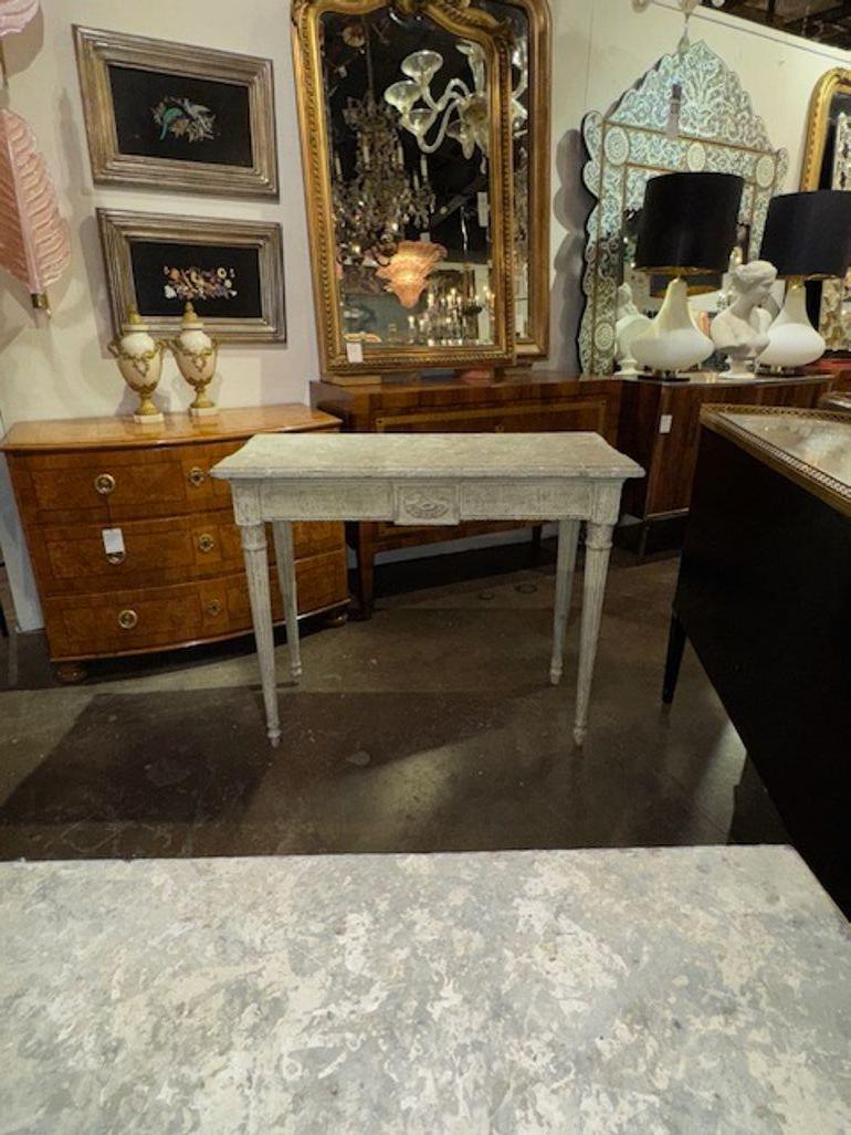 19th Century French Louis XVI Carved and Painted Consoles For Sale 3