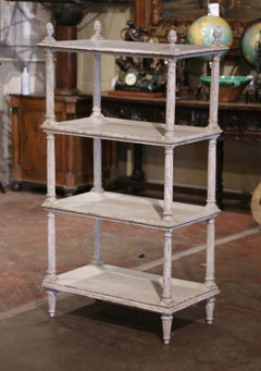 19th Century French Louis XVI Carved and Painted Free Standing Shelf