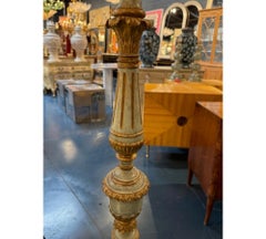 19th Century French Louis XVI Carved and Parcel Gilt Floor Lamp