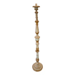 19th Century French Louis XVI Carved and Parcel Gilt Floor Lamp
