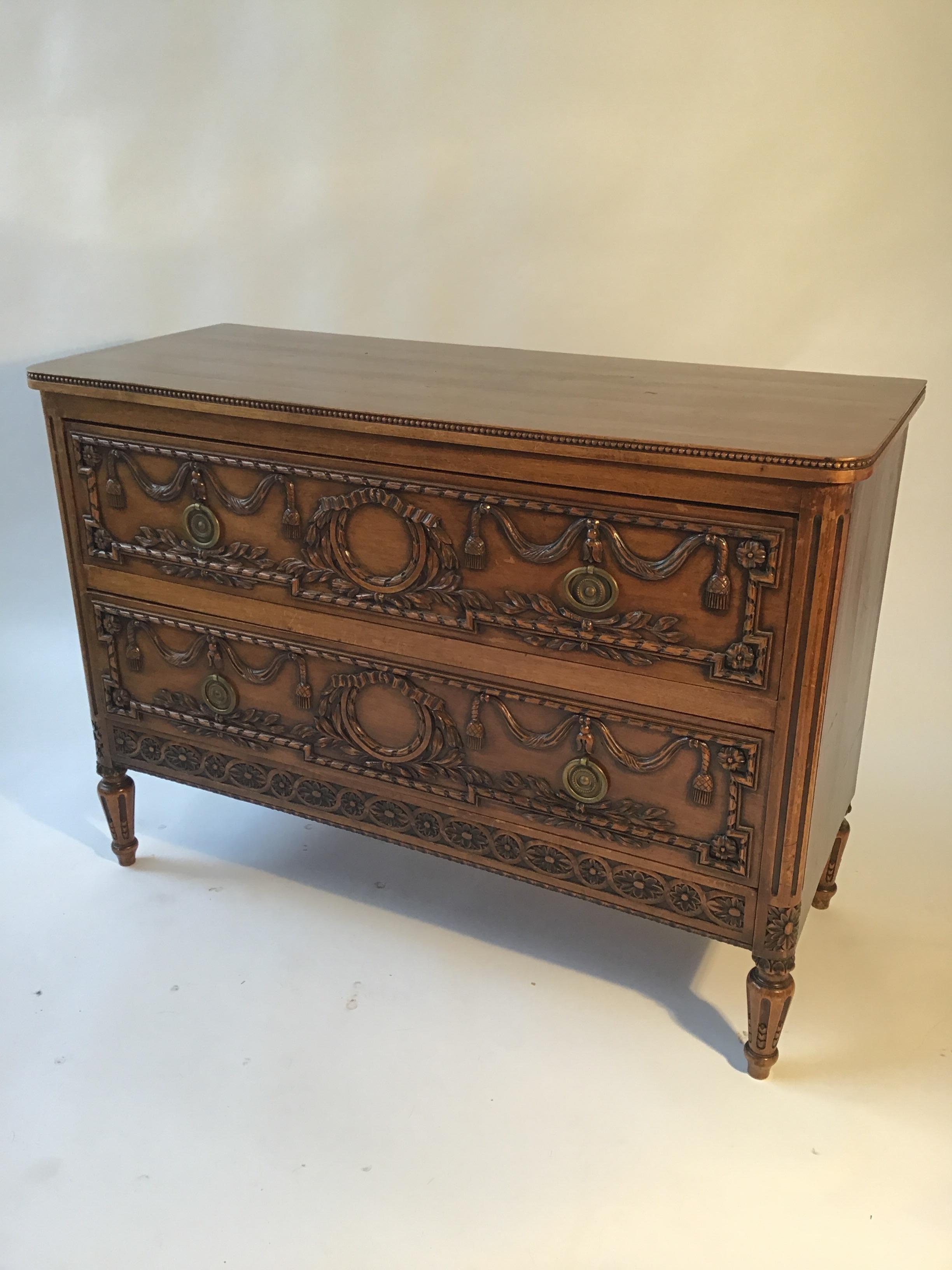 19th Century French Louis XVI Carved Commode In Good Condition In Tarrytown, NY