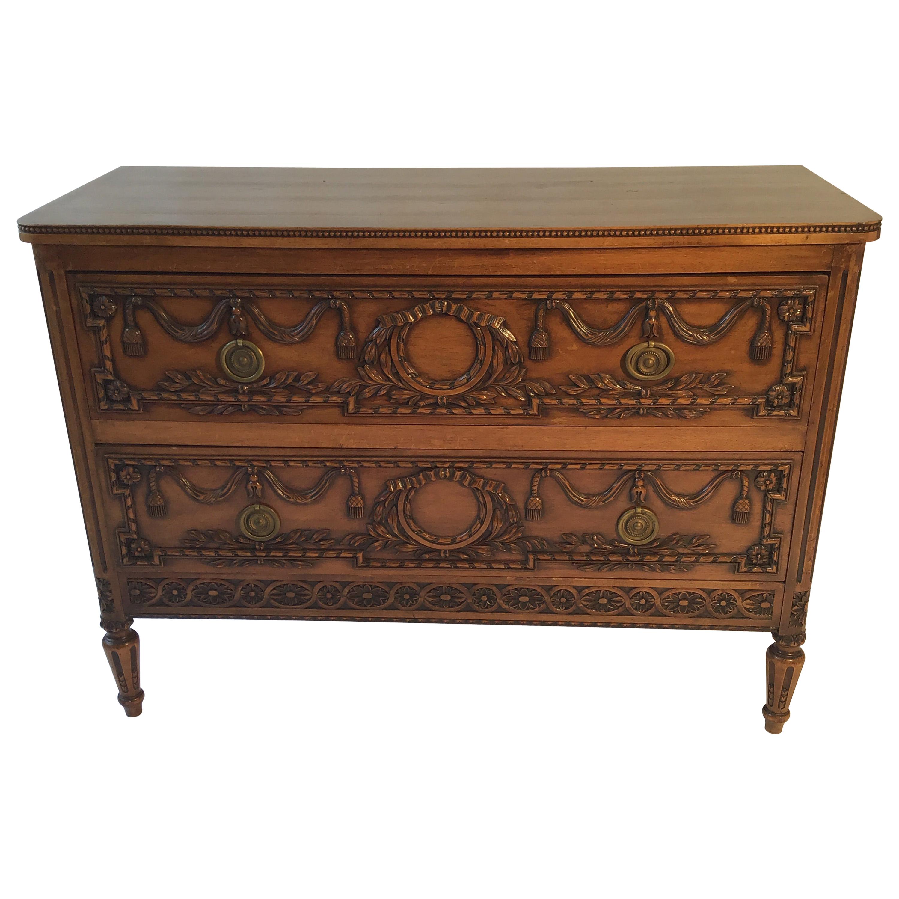 19th Century French Louis XVI Carved Commode