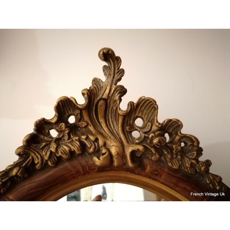Italian 19th Century French Louis XVI Carved Gilt-Wood Oval Wall Mirror For Sale