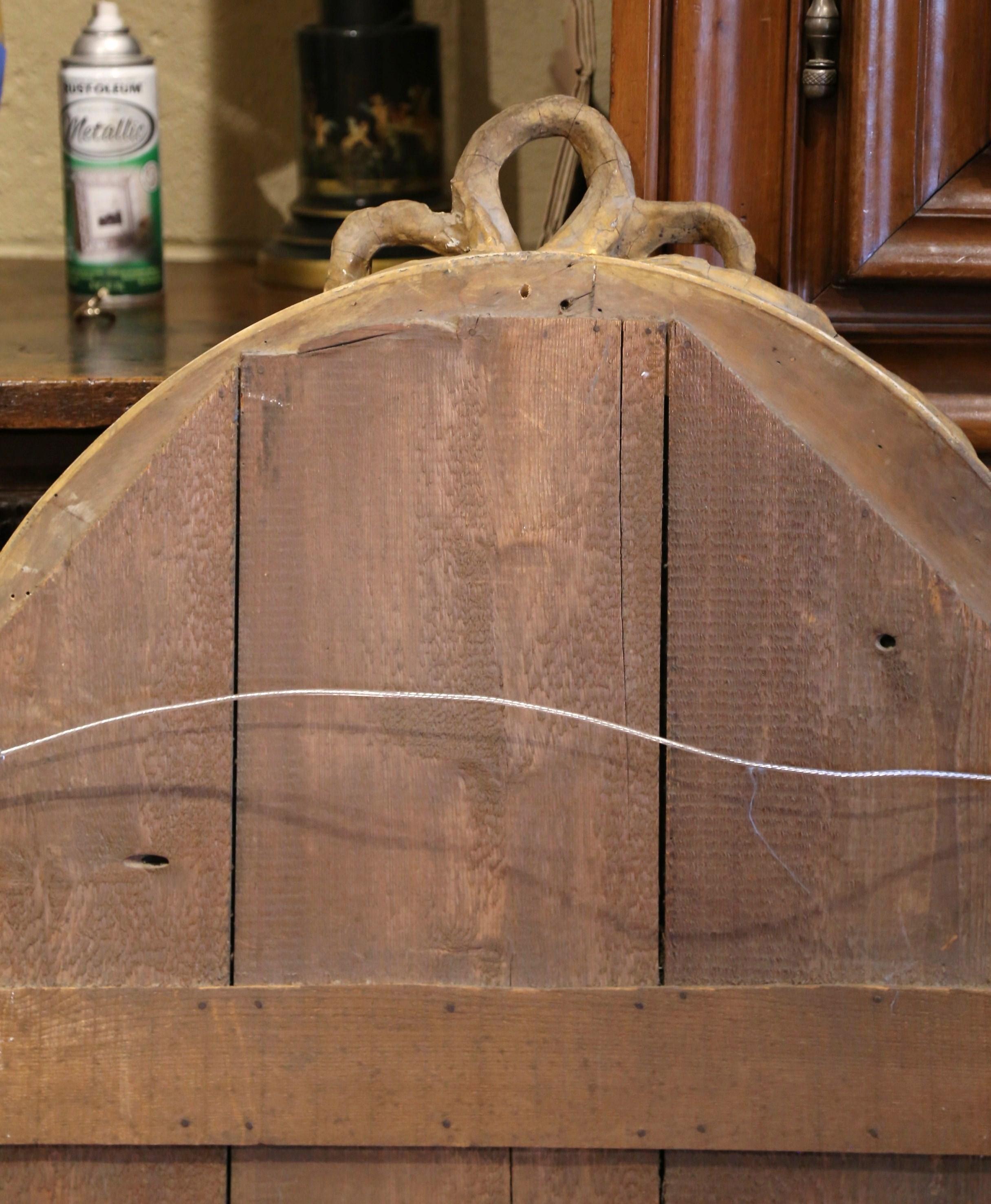 19th Century French Louis XVI Carved Giltwood Oval Wall Mirror 3