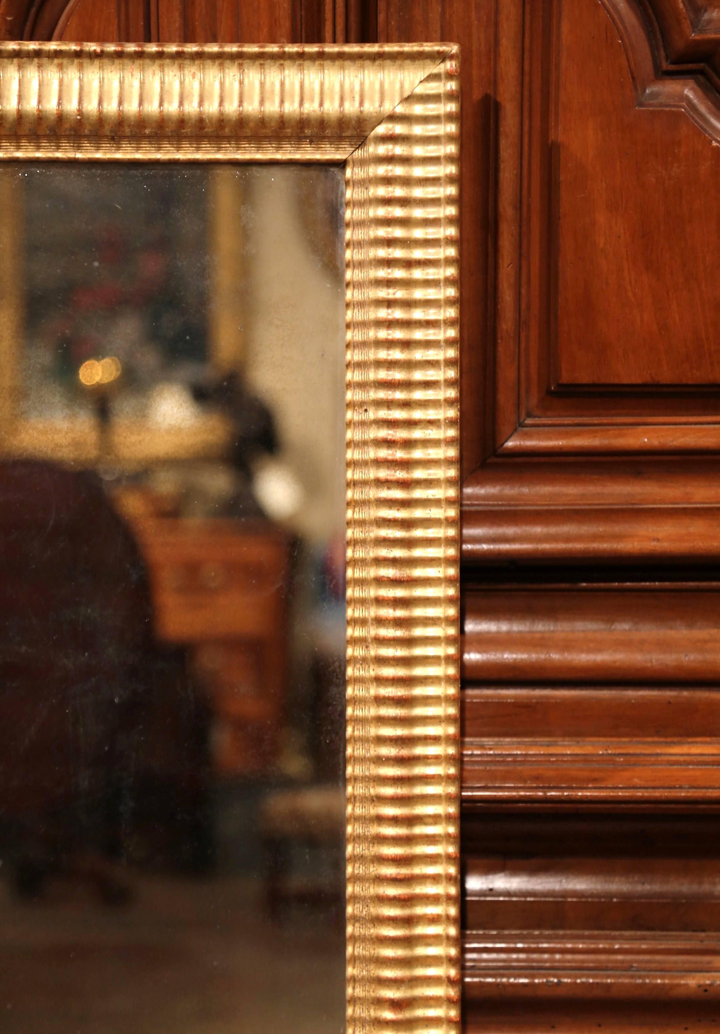 19th Century French Louis XVI Carved Giltwood Rectangular or Horizontal Mirror 2