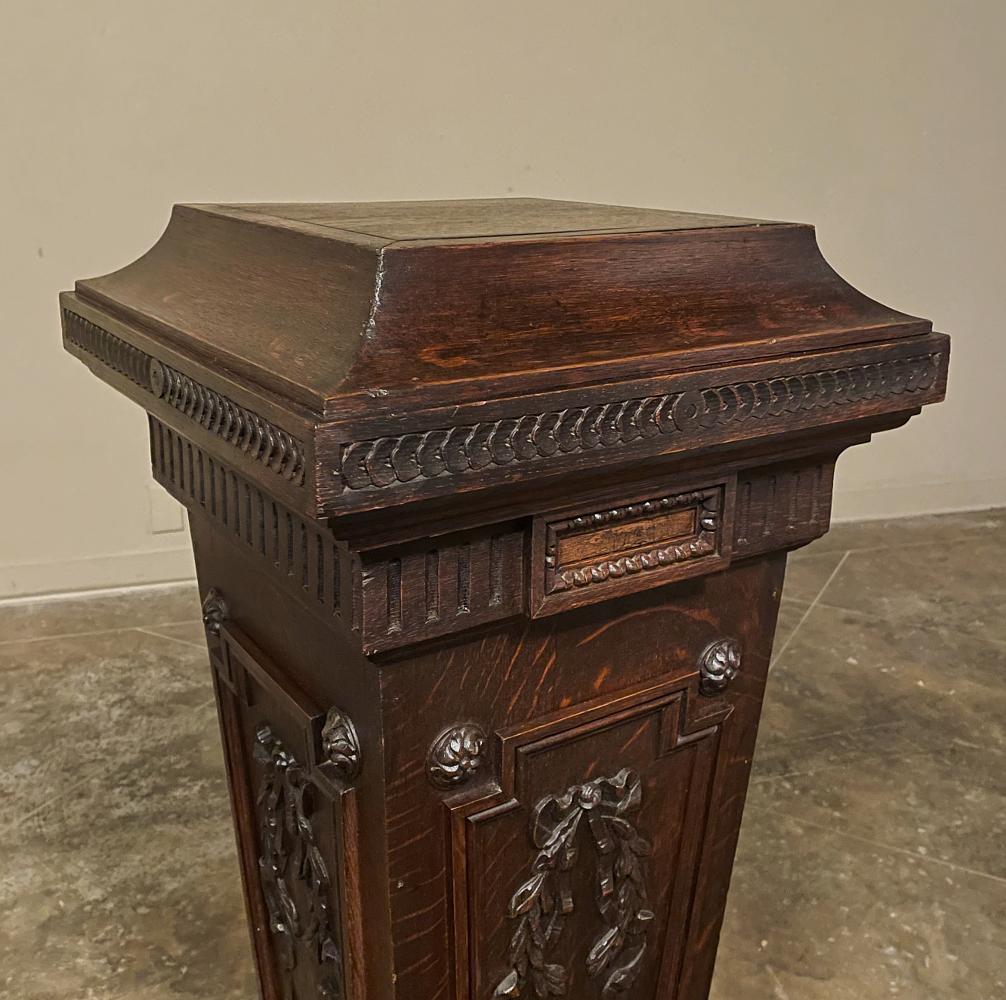 19th Century French Louis XVI Carved Pedestal For Sale 8