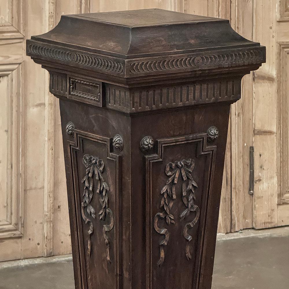 Late 19th Century 19th Century French Louis XVI Carved Pedestal For Sale