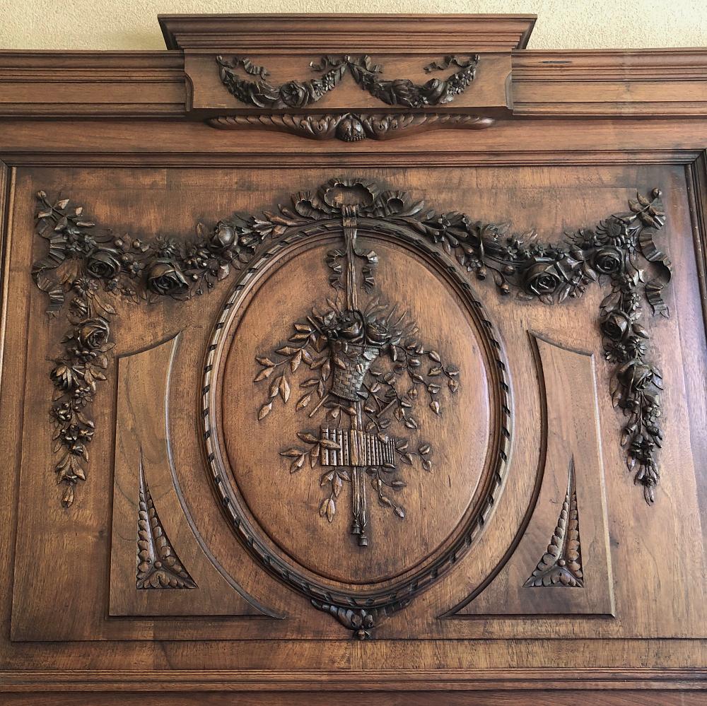 19th Century French Louis XVI Carved Walnut Trumeau In Good Condition In Dallas, TX
