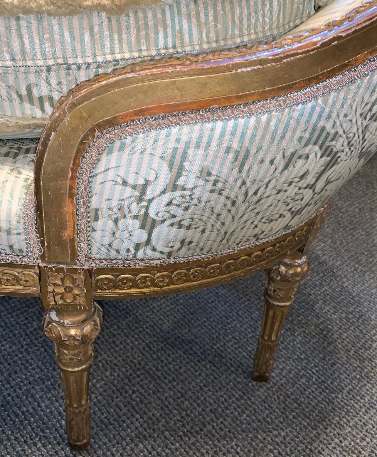 19th Century French Louis XVI Chaise Longue In Good Condition In Dallas, TX