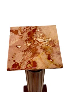 Louis XVI Column Pedestal with a Red Veined Marble Top